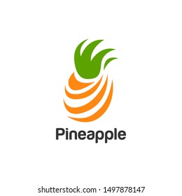Pineapple Vector Illustration Logo Stock Vector