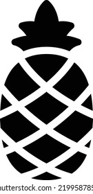 pineapple Vector illustration on a transparent background. Premium quality symmbols. Glyphs vector icons for concept and graphic design. 
