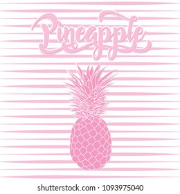 Pineapple vector illustration with pink background