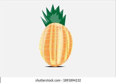 Pineapple vector illustration showing tones.