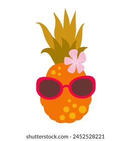 Pineapple vector illustration.Isolated on a white background