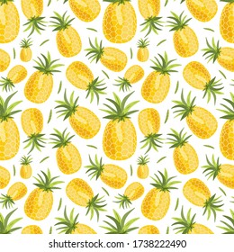 Pineapple vector illustrations. Seamless pattern background. hand draw cartoon Scandinavian nordic design style for fashion or interior or cover or textile.