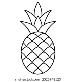 Pineapple Vector Line Art Design.