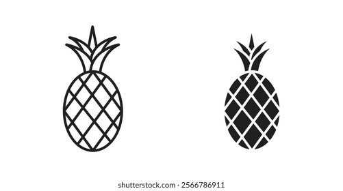 Pineapple vector line icon illustration