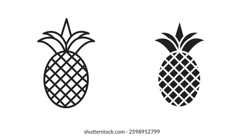 Pineapple vector line icon illustration collection.