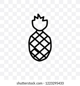 Pineapple vector linear icon isolated on transparent background, Pineapple transparency concept can be used for web and mobile