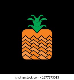 pineapple vector logo in the black background