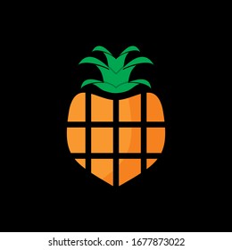 pineapple vector logo in the black background