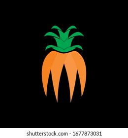 pineapple vector logo in the black background