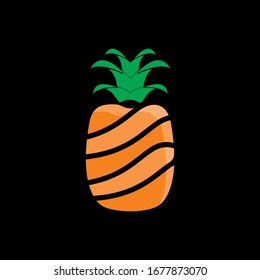 pineapple vector logo in the black background