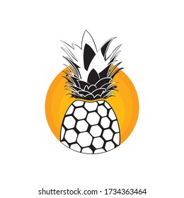 pineapple vector logo in the black background