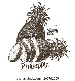 pineapple vector logo design template. fruit or food icon.