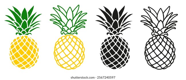 pineapple vector logo isolated on white background.	