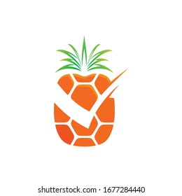 pineapple vector on white backgtound