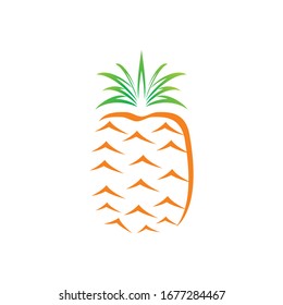 pineapple vector on white backgtound