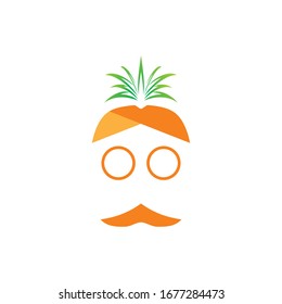 pineapple vector on white backgtound