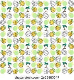 Pineapple vector pattern doodle line tropical fruit design fabric clothing, pineapple pattern vector pattern fabric design tropical fruit doodle , pineapple tropical fruit fabric pattern design line
