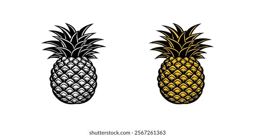 A pineapple vector is a scalable, vibrant graphic used for tropical-themed designs, branding, and print-on-demand products.