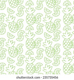 pineapple vector seamless pattern