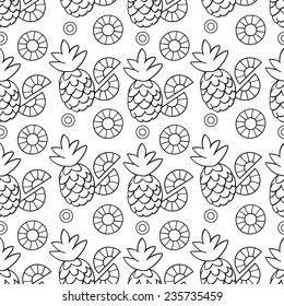 pineapple vector seamless pattern