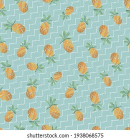 pineapple vector seamless summer pattern