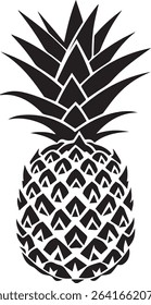 pineapple vector silhouette on white background