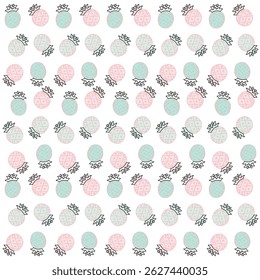 Pineapple vector simple doodle line pattern fabric textiles clothing shirts designs, pineapple vector seamless pattern fabric shirts textiles clothing designs, pineapple vector cartoon style patterns 