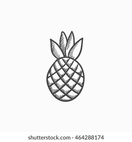 Pineapple vector sketch icon isolated on background. Hand drawn Pineapple icon. Pineapple sketch icon for infographic, website or app.