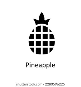 Pineapple  Vector   Solid Icons. Simple stock illustration stock