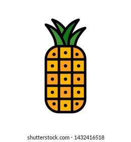 Pineapple vector, Summer party related filled style icon