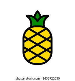 Pineapple vector, tropical related filled design icon