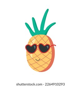 Pineapple Vintage in sunglasses. clipart. vector illustration