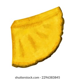 Pineapple ,Watercolor illustration ,Isolated on white background ,Watercolor pineapple and slices isolated on white background ,Hand drawn illustration.
