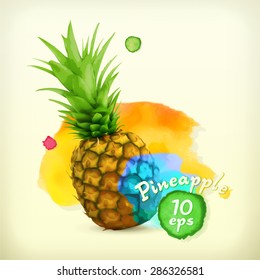 acuarela de piña, ilustración vectorial