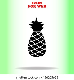 Pineapple web icon. Black illustration on white background