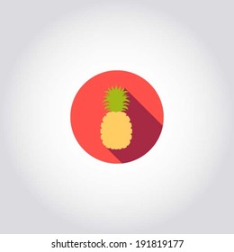 Pineapple - web symbol, app design element, vector illustration