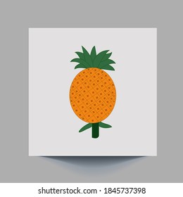 Pineapple with white background, juicy food.eps10