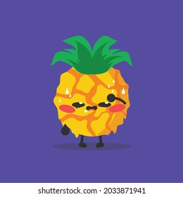 pineapple, who is hot, because he is doing sports