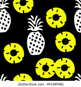 pineapple yellow black white