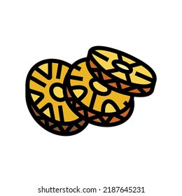 pineapple yellow color icon vector. pineapple yellow sign. isolated symbol illustration