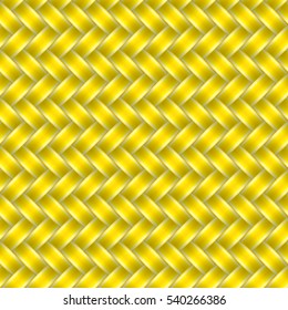 Pineapple yellow color wicker seamless pattern background vector.