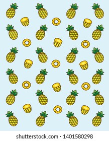 
Pineapple is yellow fruit that it is suitable for a delicious summer season in the form of pattern 