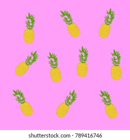 Pineapple, yellow, pink