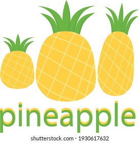 pineapple yellow vector simple illustration