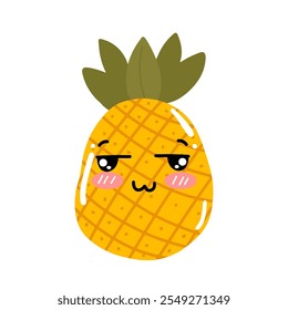 pineapples cartoon design isolated on white background