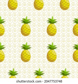ilustración vectorial de tela de frutos de piña