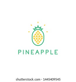 Pineapples logo vector icon illustration