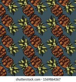 Pineapples on a dark background.
