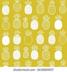 Pineapples Print Design in Vector