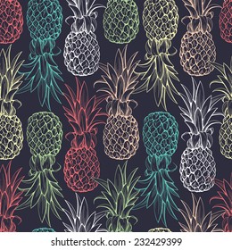 Pineapples seamless pattern